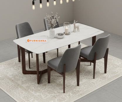 Vetra 4 Seater Dining Sets Quartz Marble Top