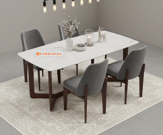 Vetra 4 Seater Dining Sets Quartz Marble Top