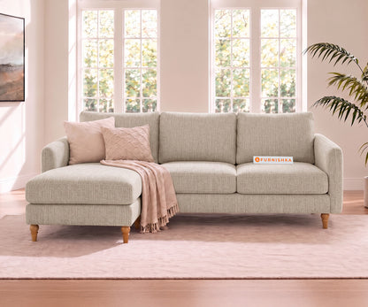 Flora 2 Seater Sectional Sofa LHS - Bone White