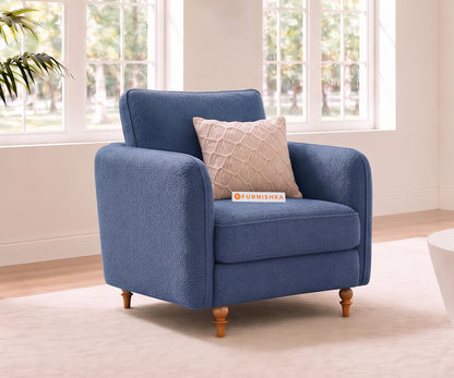 Flora 1 Seater Sofa in Dusty Blue