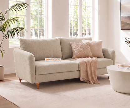 Flora 3 seater sofa in Bone white