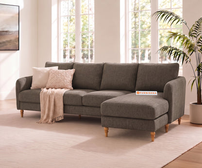 Flora 3 Seater Sectional Sofa RHS - Taupe Beige