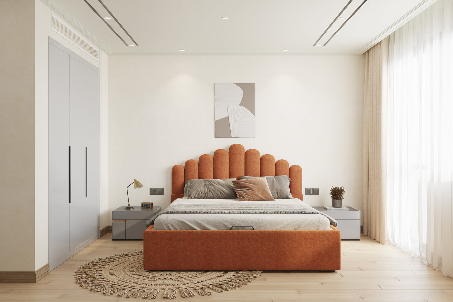 Dora Bed (Fully Upholstered) 50+ colour options - Queen Size - Furnishka 