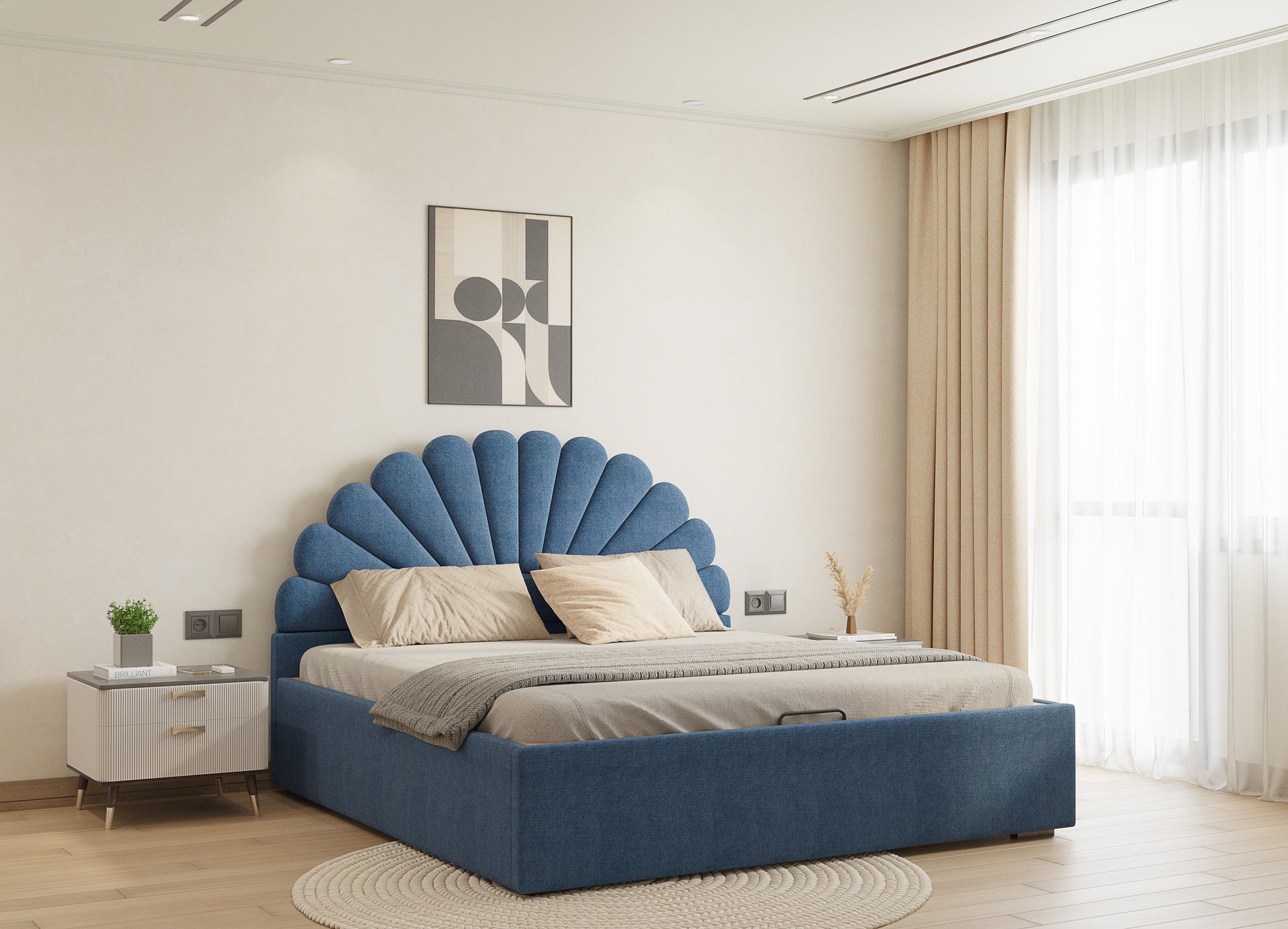 Satin Bed (Fully Upholstered) 50+ colour options - Queen Size - Furnishka 