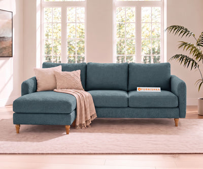 Flora 2 Seater Sectional Sofa LHS - Vintage Aqua
