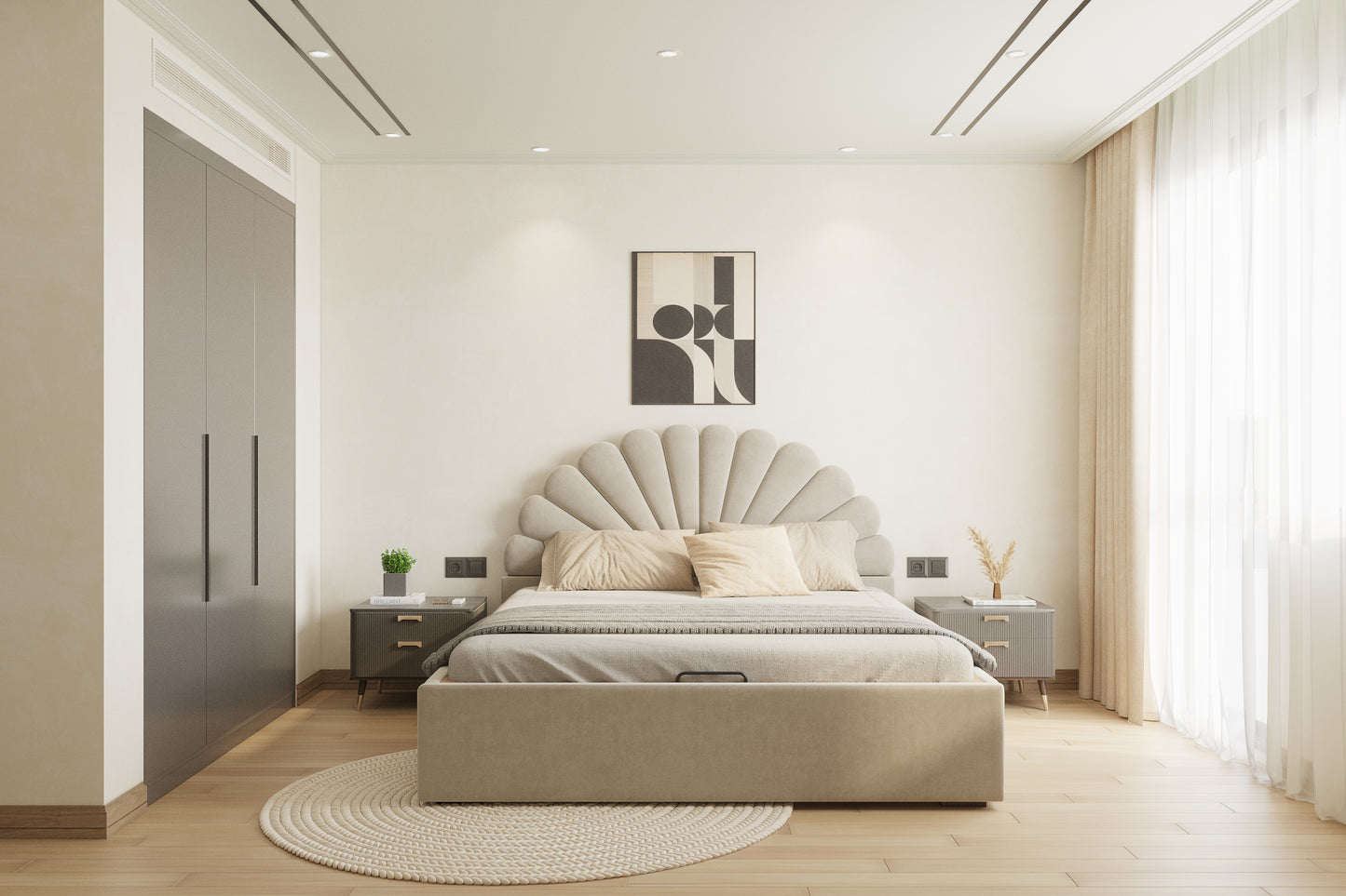 Satin Bed (Fully Upholstered) 50+ colour options - Queen Size - Furnishka 