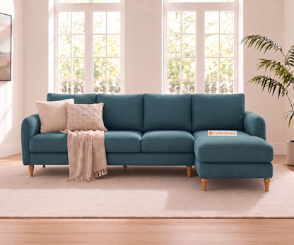 Flora 3 Seater Sectional Sofa RHS - Vintage Aqua