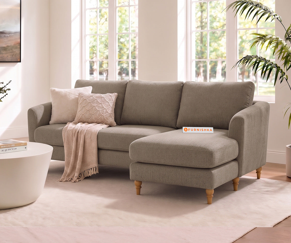 Flora 2 Seater Sectional Sofa RHS - Taupe Beige
