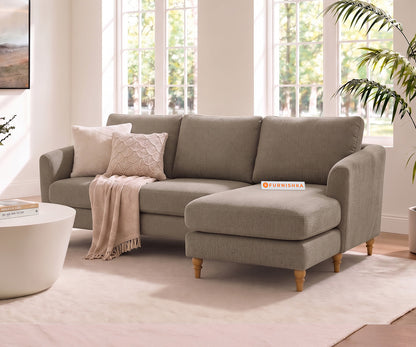 Flora 2 Seater Sectional Sofa RHS - Taupe Beige