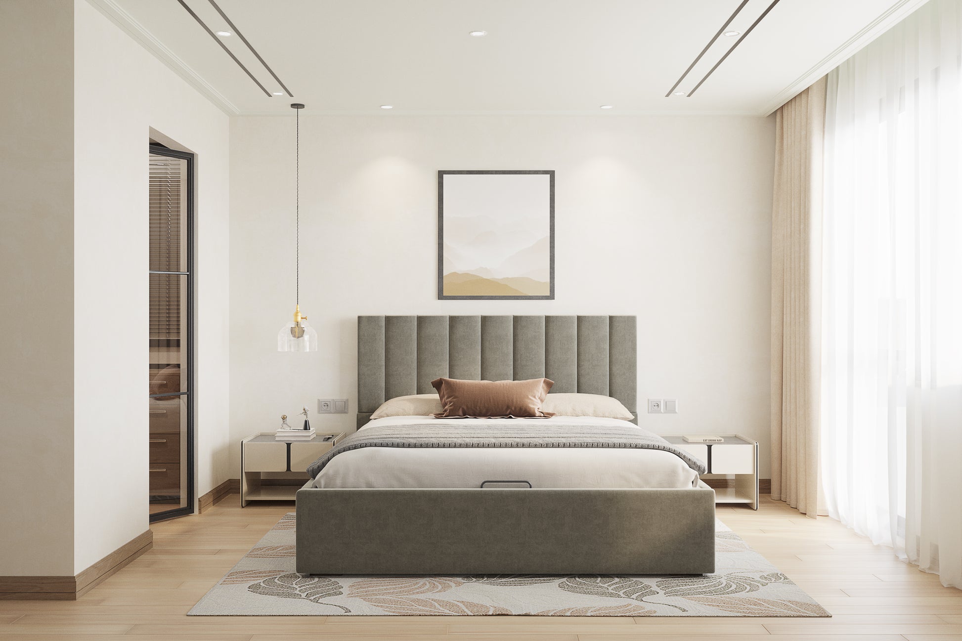 Augustus Bed (Fully Upholstered) 50+ colour options - Queen Size - Furnishka 