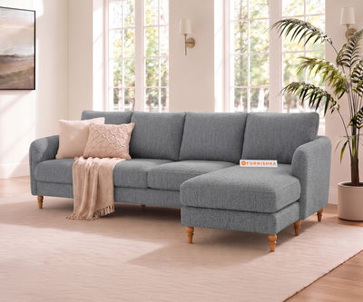 Flora 3 Seater Sectional Sofa RHS - Silver Grey
