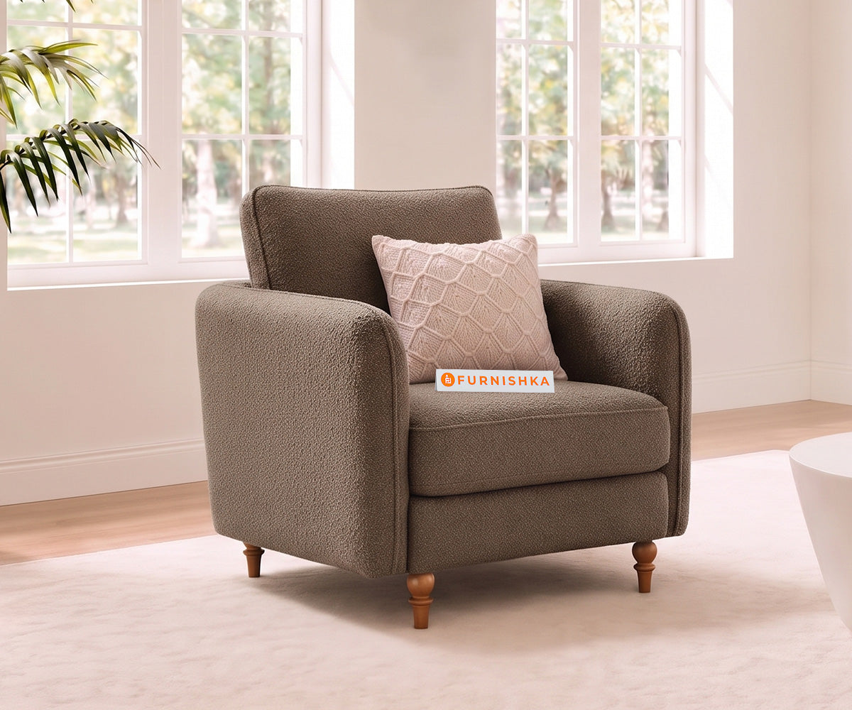 Flora 1 Seater Sofa in Taupe Beige