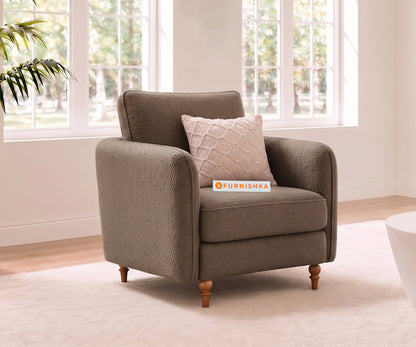 Flora 1 Seater Sofa in Taupe Beige