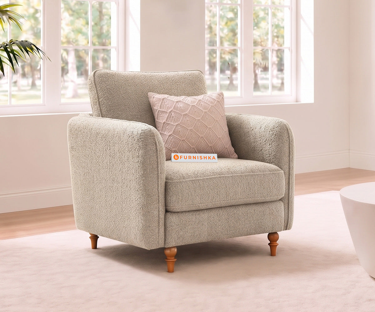 Flora 1 Seater Sofa in Bone White