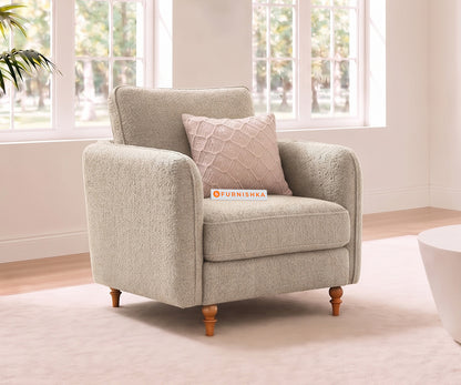 Flora 1 Seater Sofa in Bone White