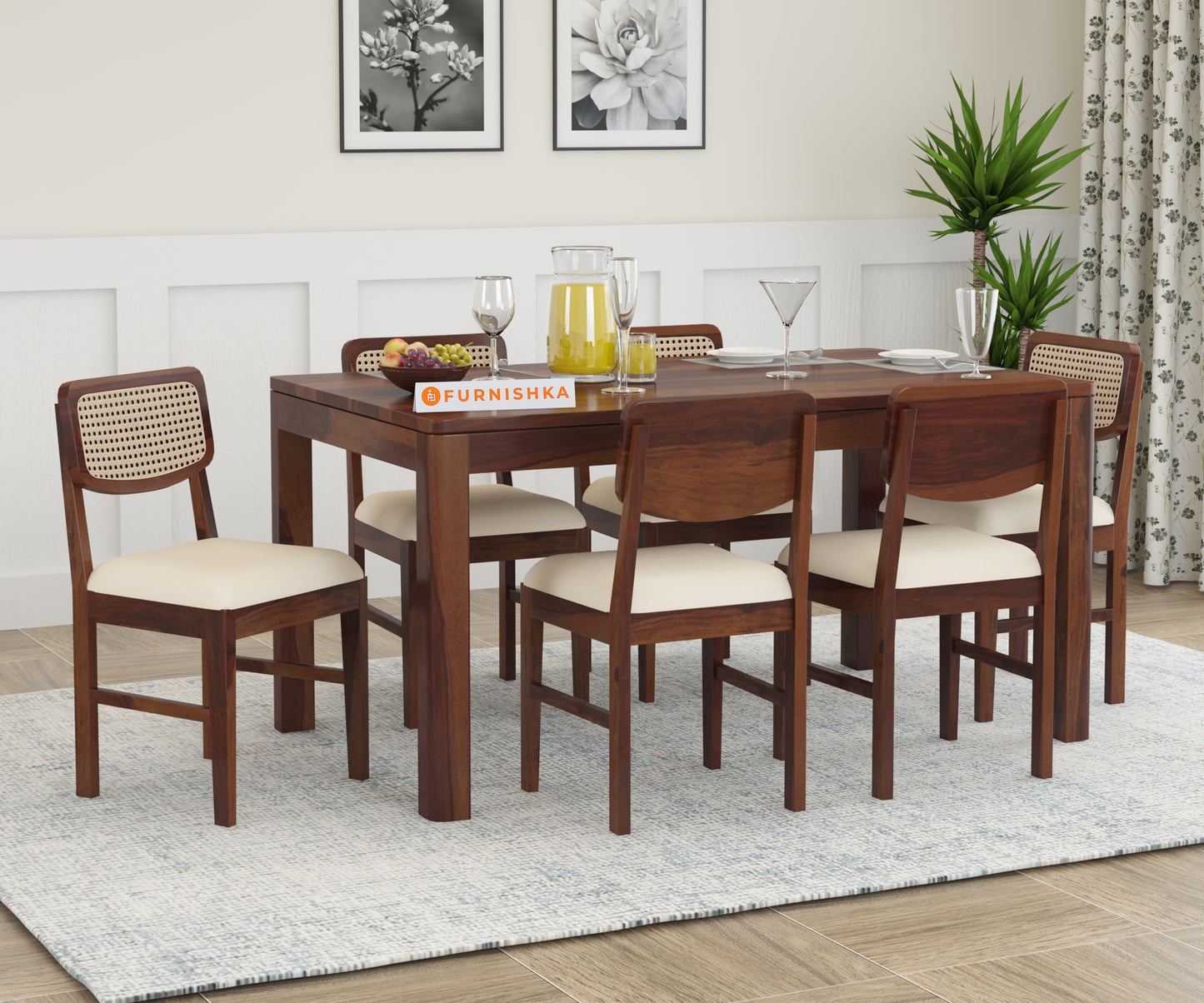 Raymond 6 Seater Dining set with Cushion Chairs