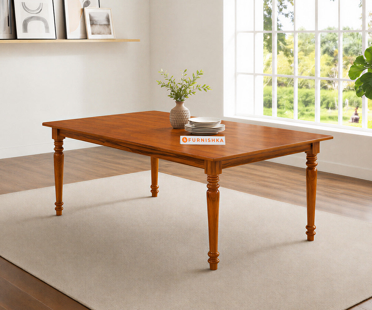 Sattva Teak Wood 6 Seater Dining Table