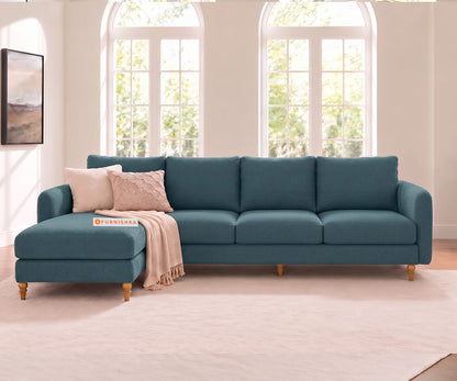 Flora 3 Seater Sectional Sofa LHS - Vintage Aqua
