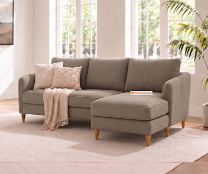 Flora 2 Seater Sectional Sofa RHS - Taupe Beige