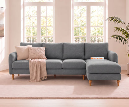 Flora 3 Seater Sectional Sofa RHS - Silver Grey