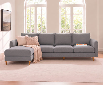Flora 3 Seater Sectional Sofa LHS - Silver Grey