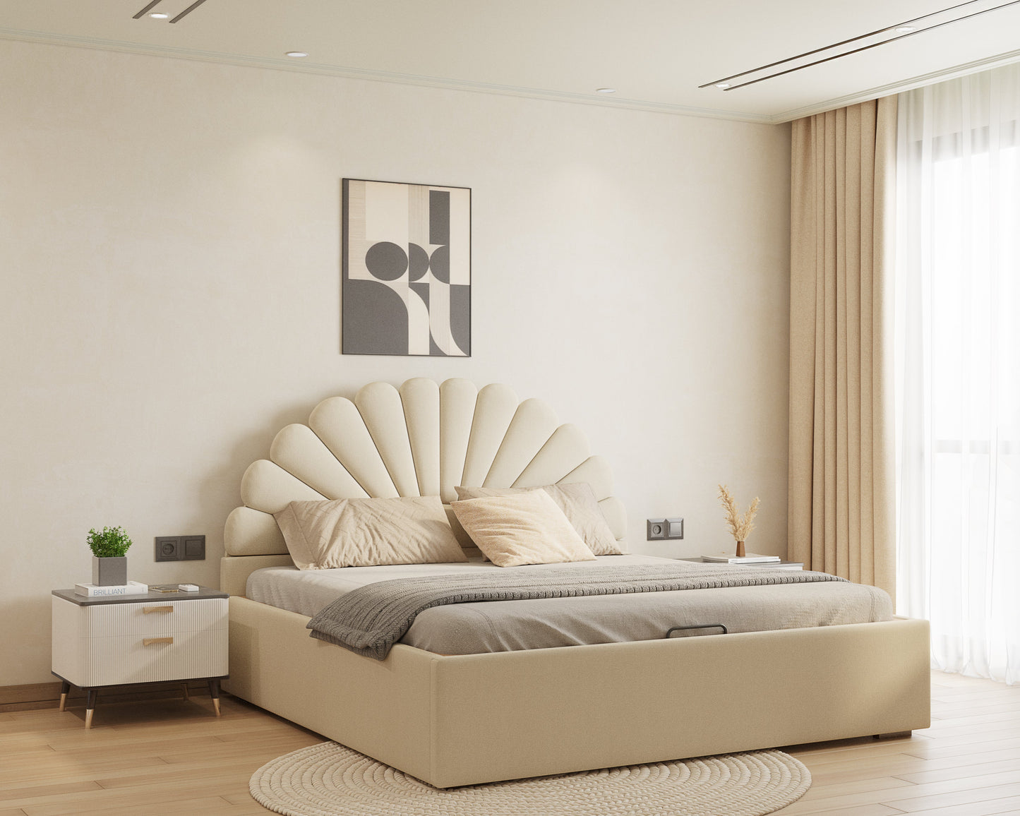 Satin Bed (Fully Upholstered) 50+ colour options - Queen Size - Furnishka 