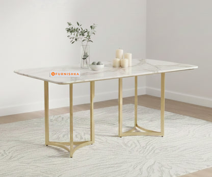 Nexus 4 Seater Dining Sets with White Engineered Marble Top