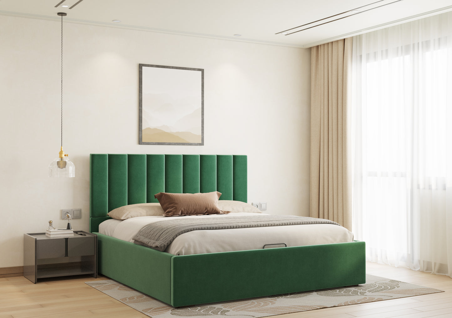 Augustus Bed (Fully Upholstered) 50+ colour options - Queen Size - Furnishka 