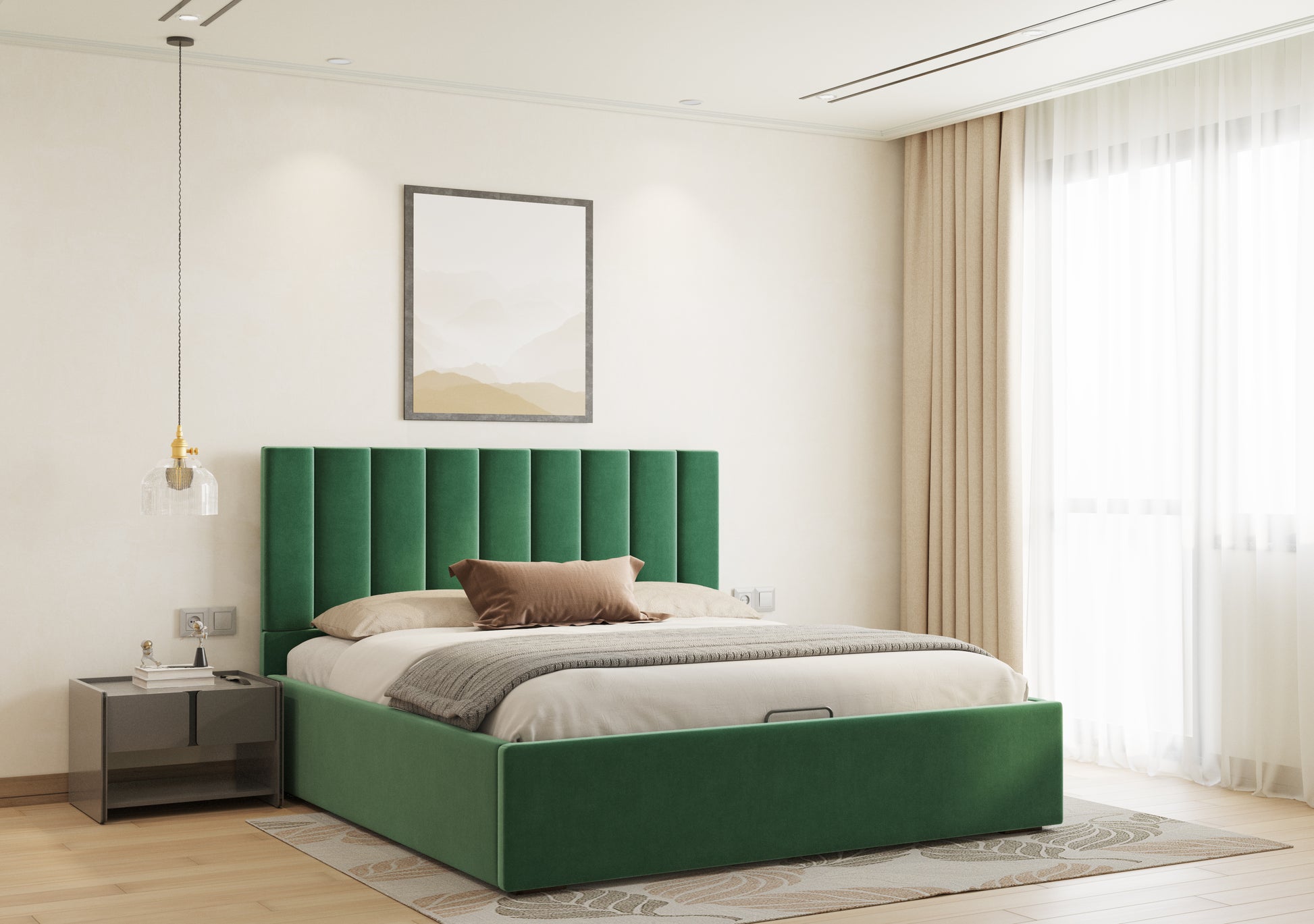 Augustus Bed (Fully Upholstered) 50+ colour options - Queen Size - Furnishka 