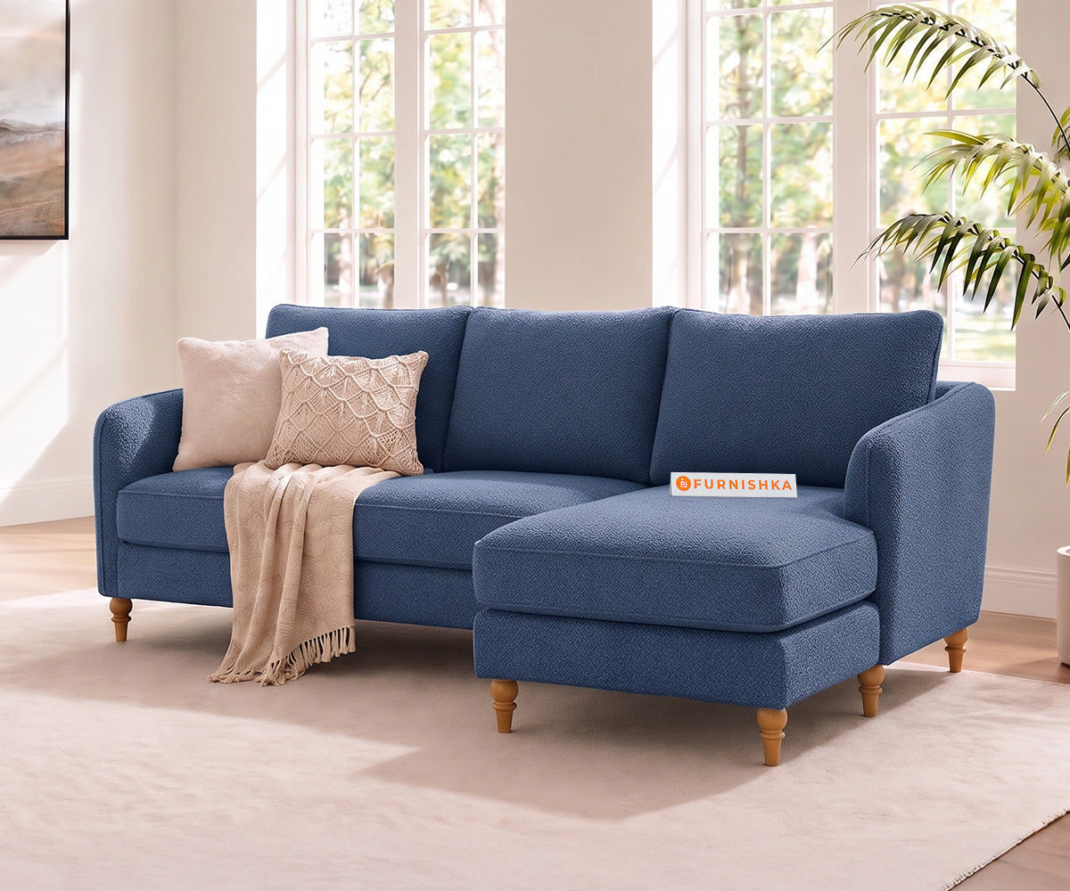 Flora 2 Seater Sectional Sofa RHS - Dusty Blue