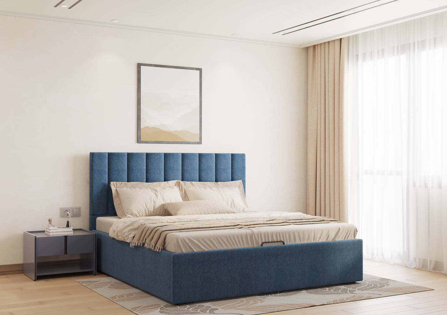 Augustus Bed (Fully Upholstered) 50+ colour options - Queen Size - Furnishka 