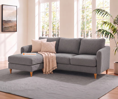 Flora 2 Seater Sectional Sofa LHS - Silver Grey