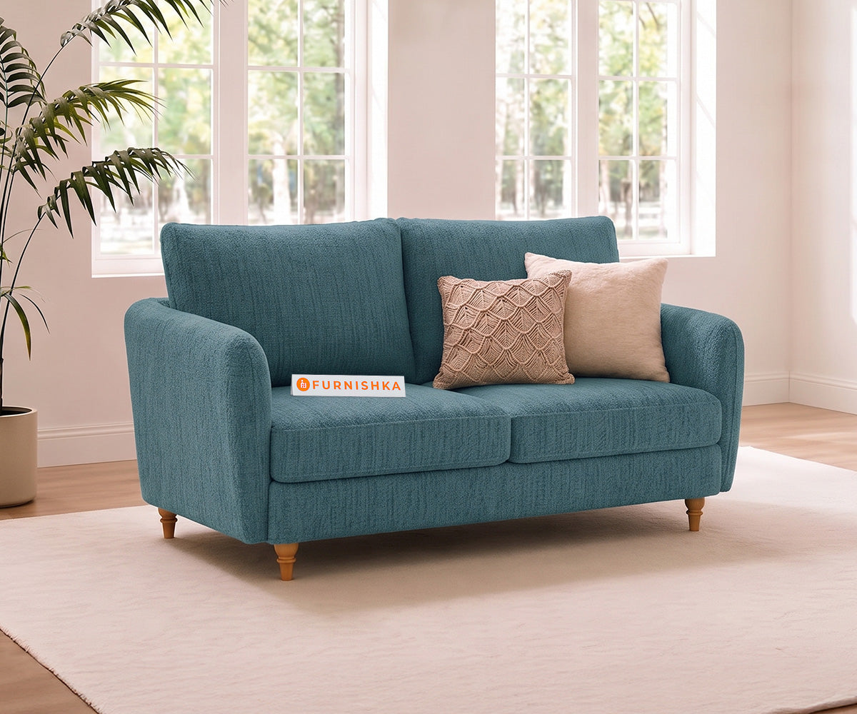 Flora 2 Seater Sofa in Vintage Aqua
