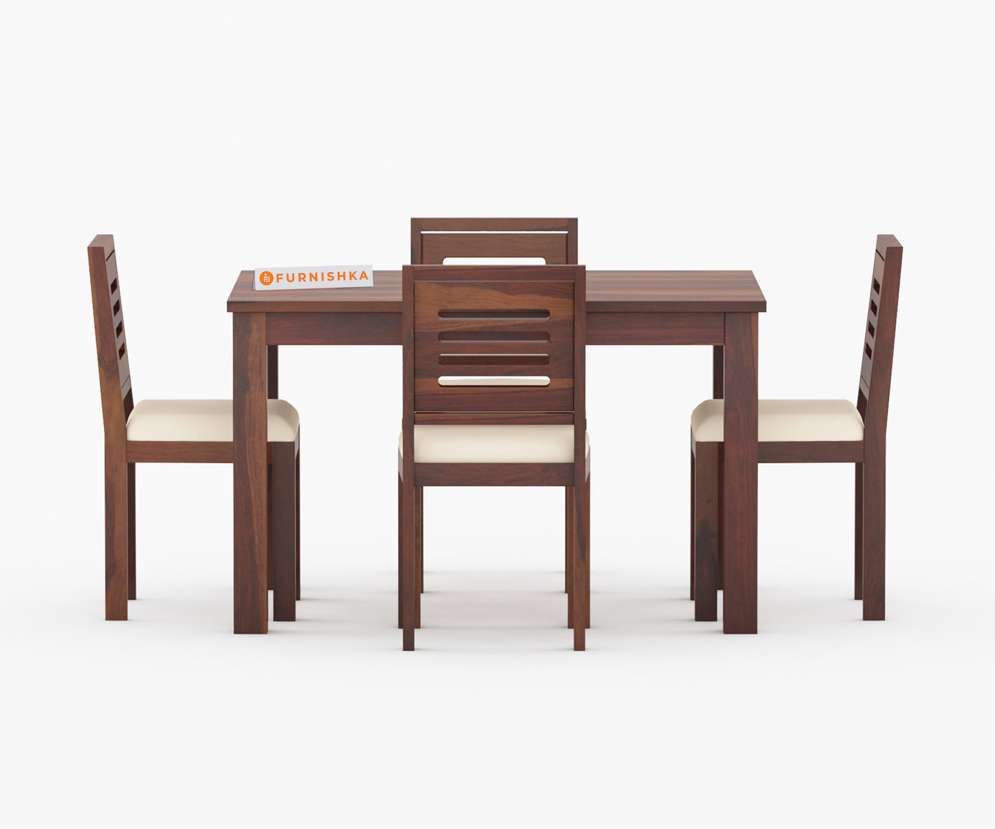 Daria Sheesham Wood 4 Seater Dining Sets With Cushion Top Chairs