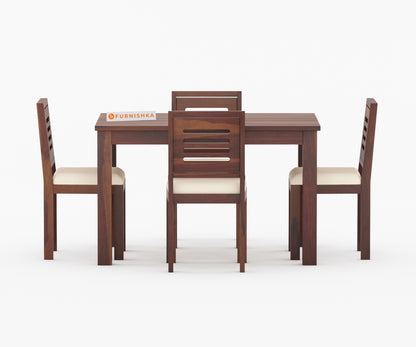 Daria Sheesham Wood 4 Seater Dining Sets With Cushion Top Chairs