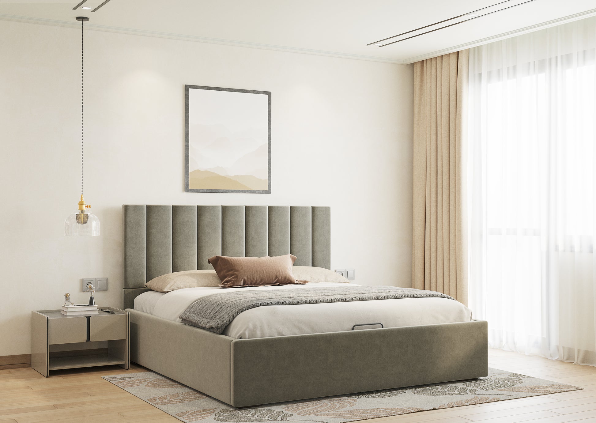 Augustus Bed (Fully Upholstered) 50+ colour options - Queen Size - Furnishka 