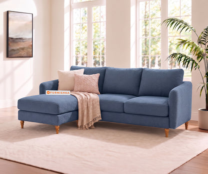 Flora 2 Seater Sectional Sofa LHS - Dusty Blue