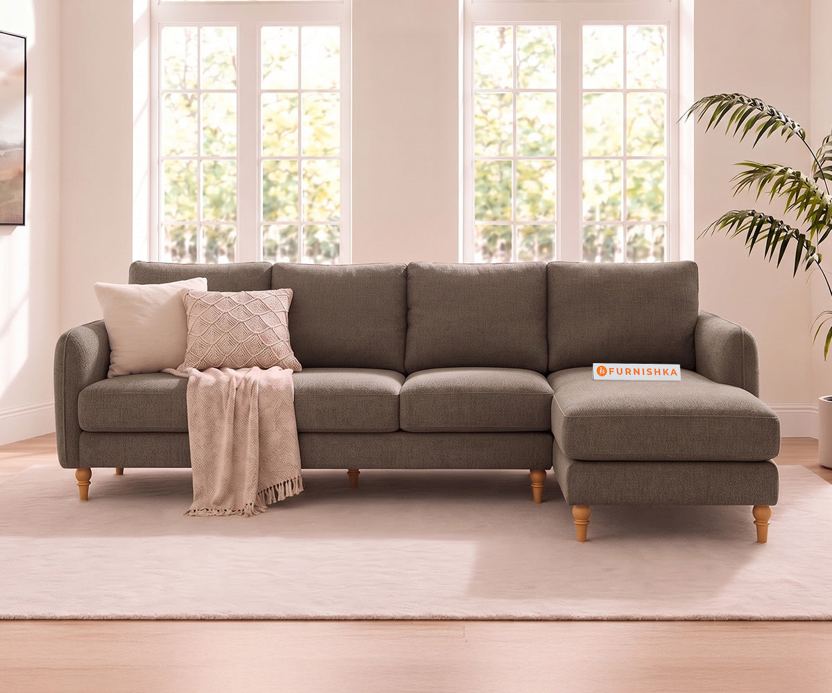 Flora 3 Seater Sectional Sofa RHS - Taupe Beige