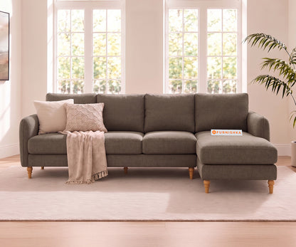Flora 3 Seater Sectional Sofa RHS - Taupe Beige