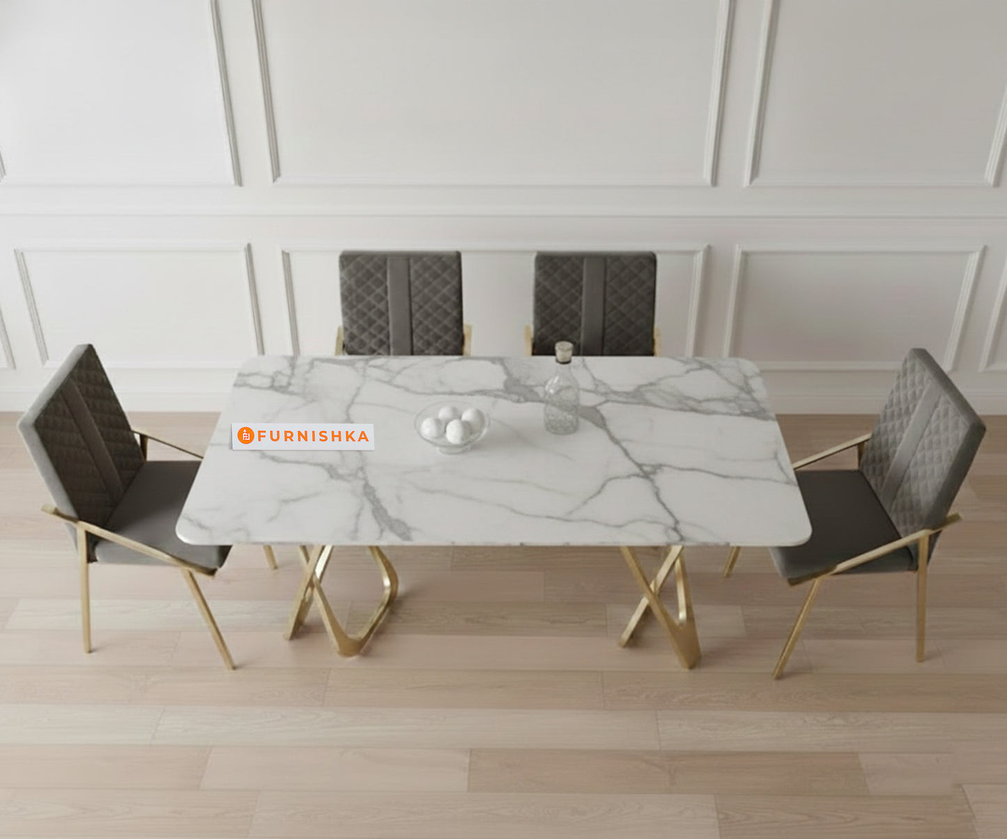 Dolce 4 Seater Dining Sets with Indian Banswara Marble Top