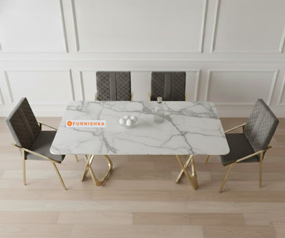 Dolce 4 Seater Dining Sets with Indian Banswara Marble Top