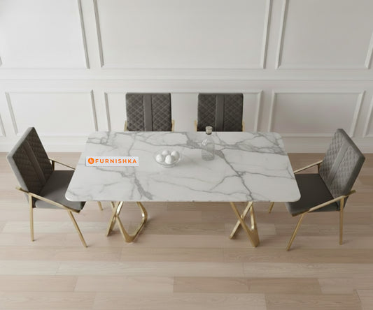 Dolce 4 Seater Dining Sets with Indian Banswara Marble Top