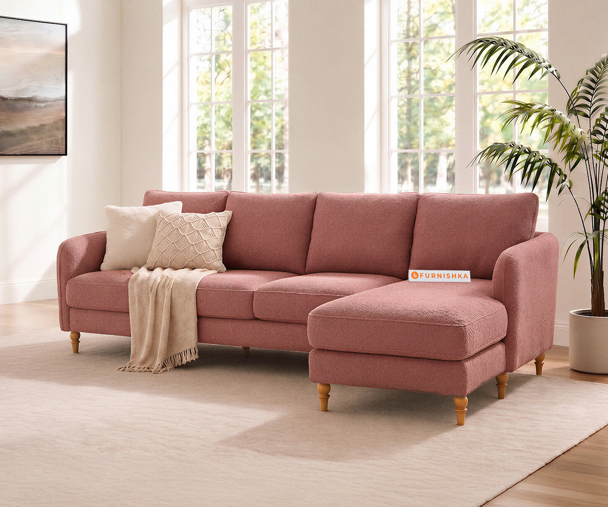 Flora 3 Seater Sectional Sofa RHS - Iceland Clay Rose