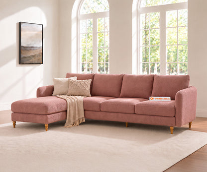 Flora 3 Seater Sectional Sofa LHS - Iceland Clay Rose