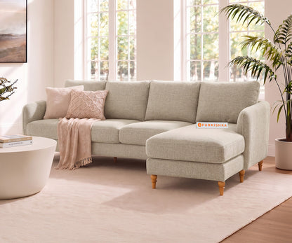 Flora 3 Seater Sectional Sofa LHS - Bone White