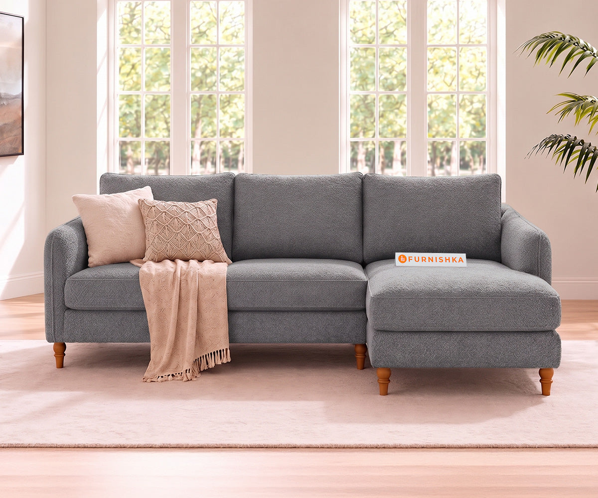 Flora 2 Seater Sectional Sofa RHS - Silver Grey