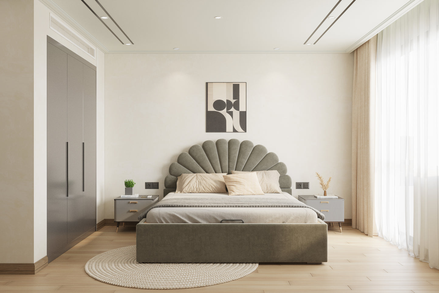 Satin Bed (Fully Upholstered) 50+ colour options - Queen Size - Furnishka 