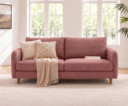 Flora 3 seater sofa in Iceland Clay Rose