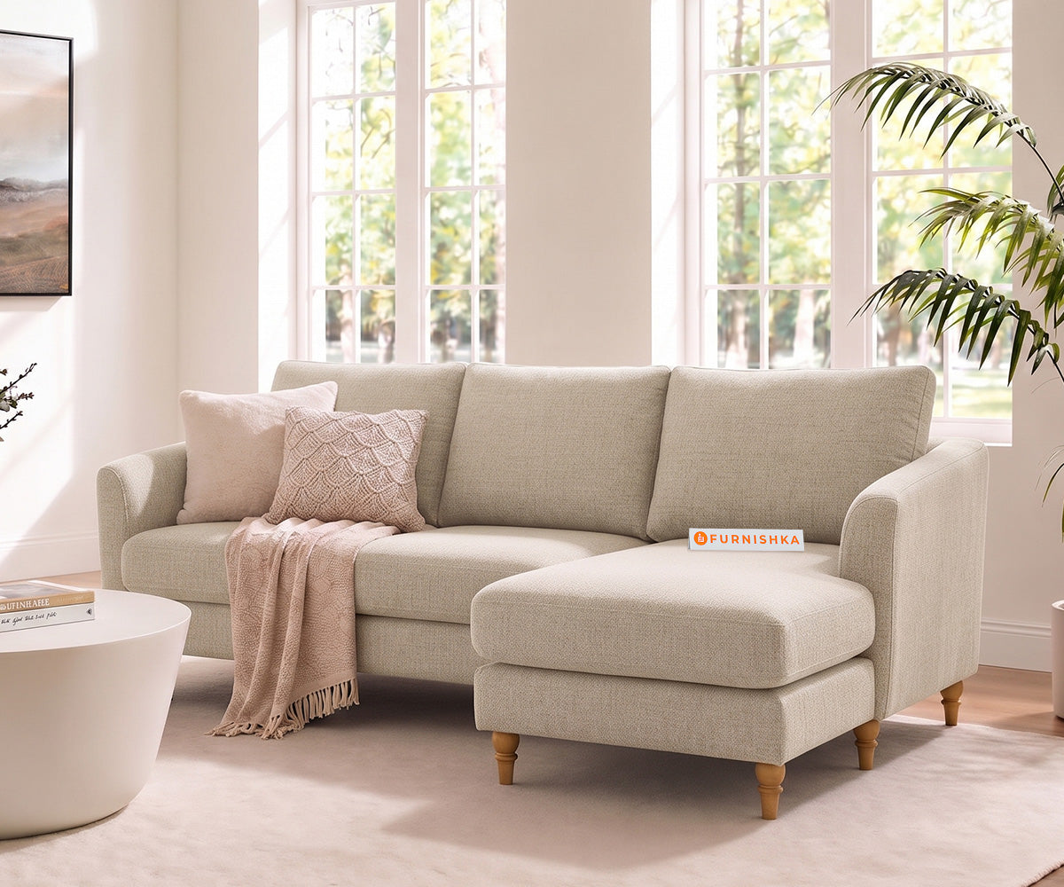Flora 2 Seater Sectional Sofa RHS - Bone White
