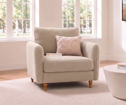 Flora 1 Seater Sofa in Bone White